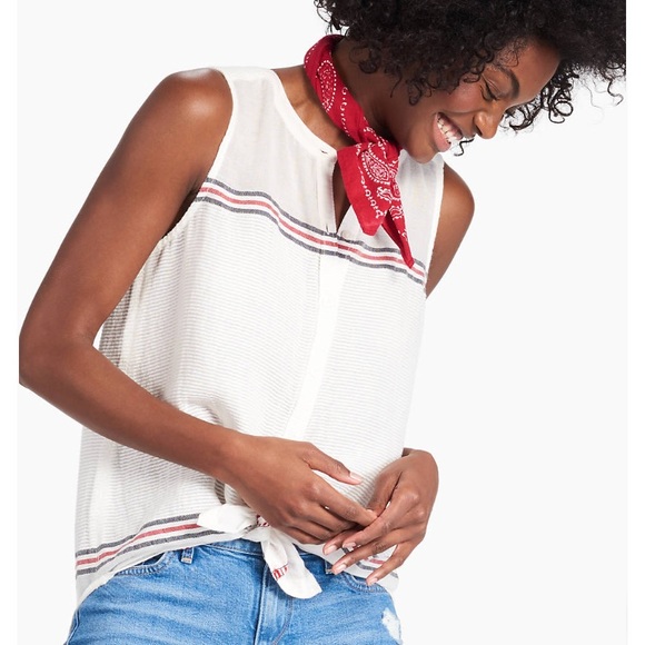 Lucky Brand Tops - NWT Lucky Brand Stripe Tie Front Top
